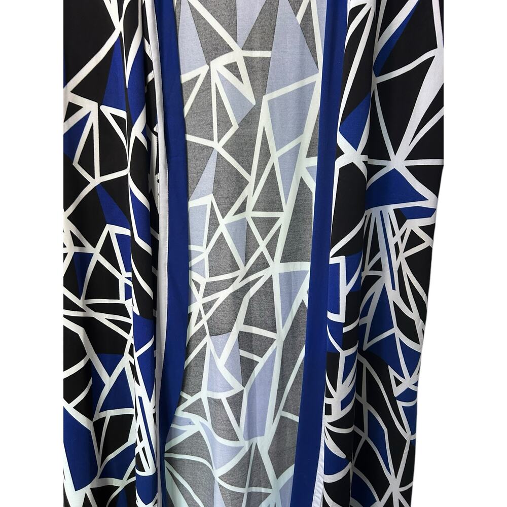 Ashley Stewart Open Cardigan Cover Up Maxi Artsy Boho Geometric Design SZ 18/20 - Picture 3 of 7